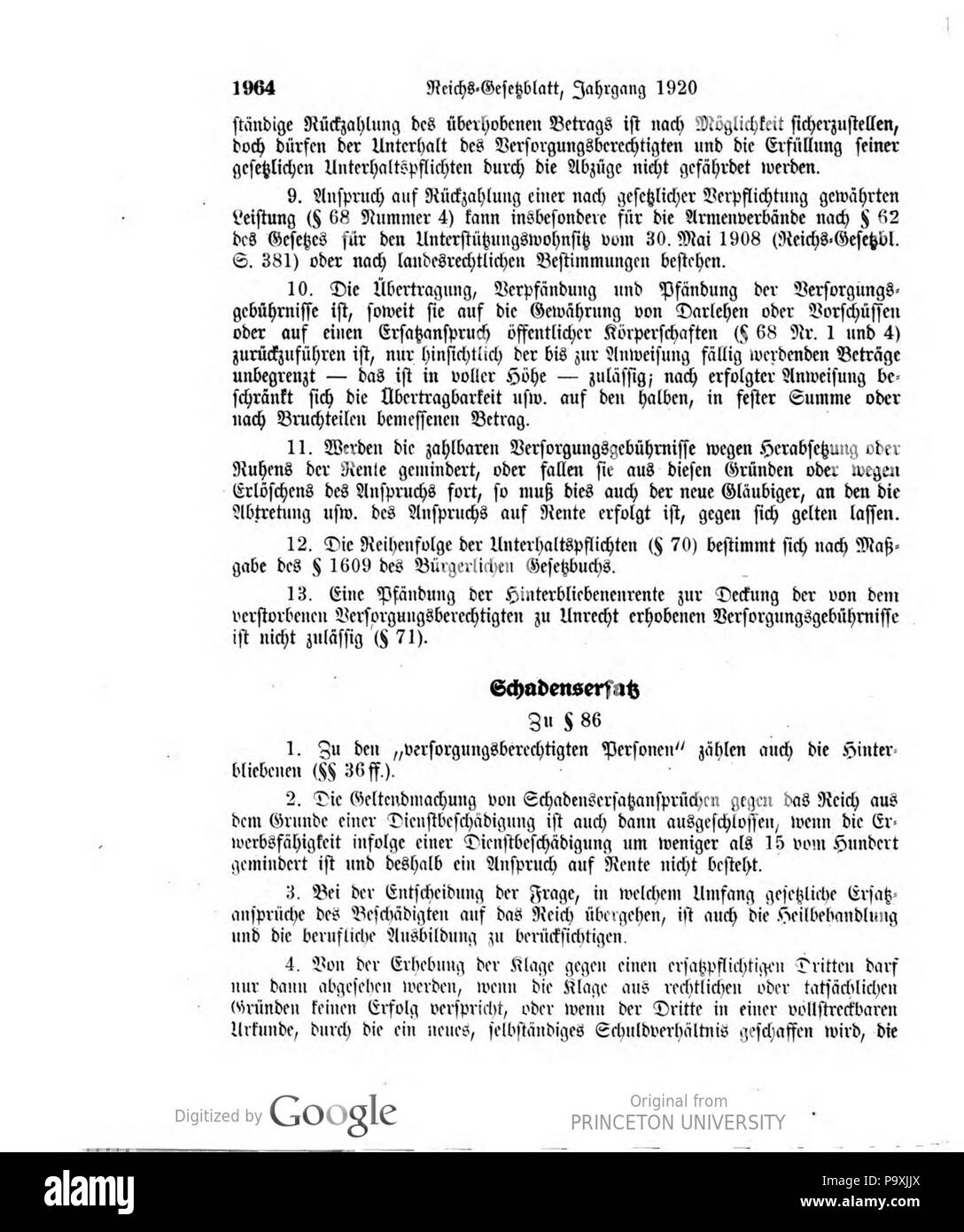508 Deutsches Reichsgesetzblatt 1920 225 1964 Foto Stock