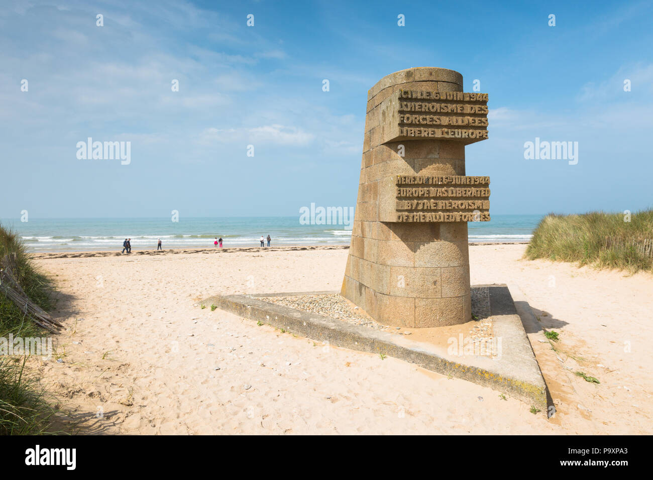 Seconda guerra mondiale due Monumento della Liberazione a WW2 Juno Beach, Courseulles-sur-Mer, Normandia, Francia Foto Stock