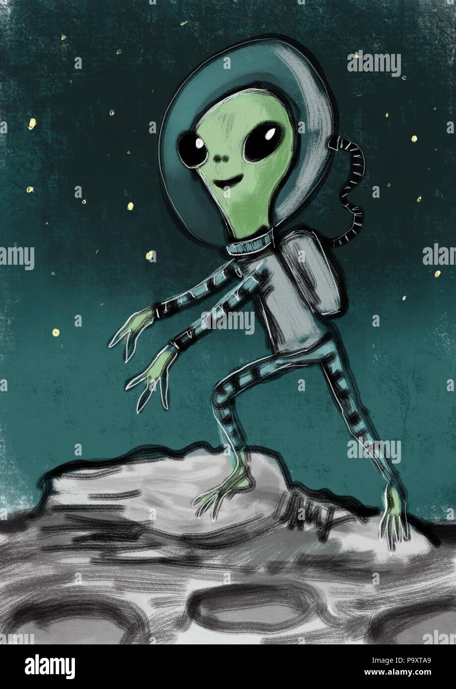 Una creatura aliena illustrazione Foto Stock