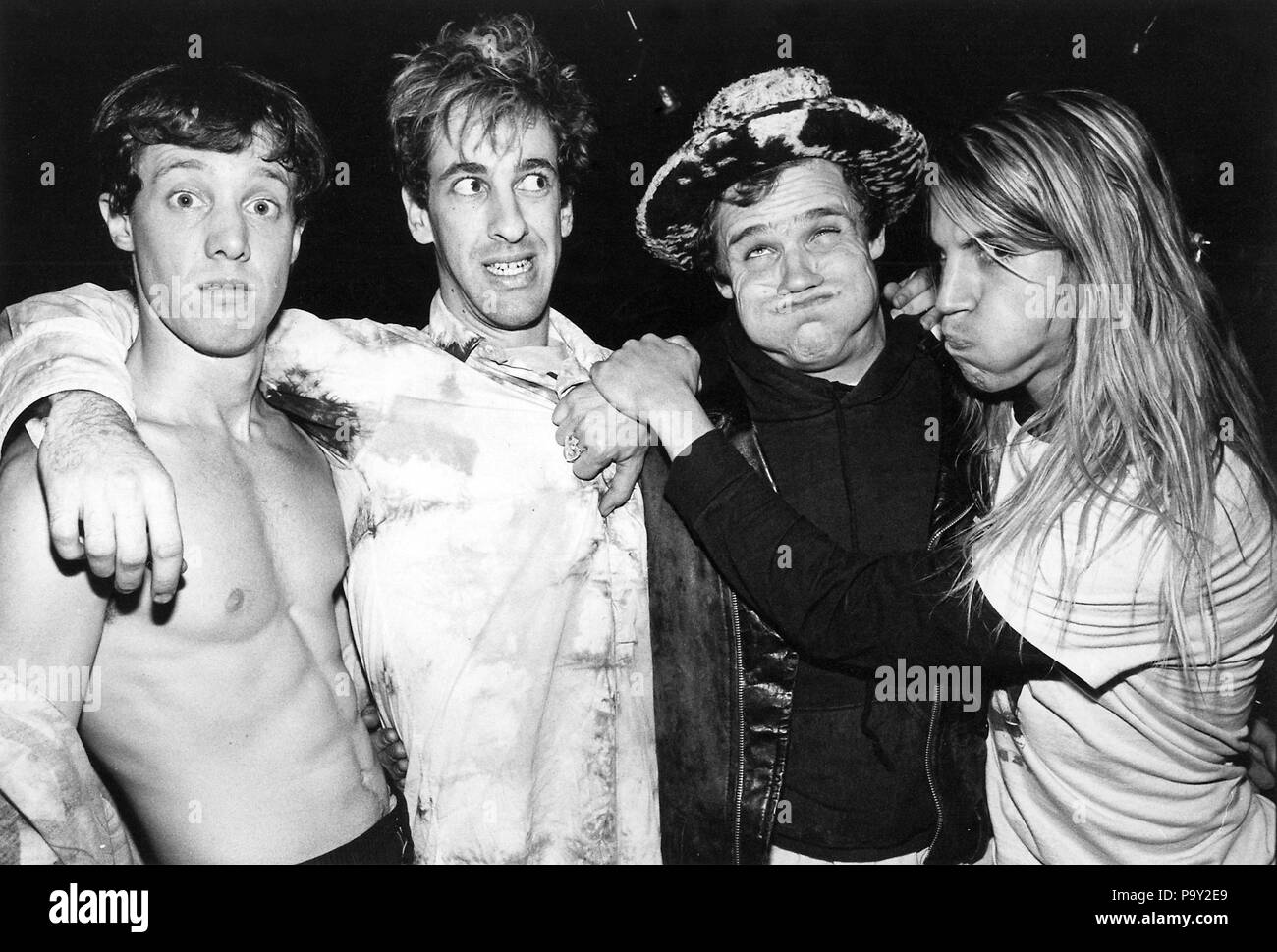 Il Redhot Chili Peppers fotografati a un evento al Ritz nel 1986. © Gary Gershoff / MediaPunch Foto Stock