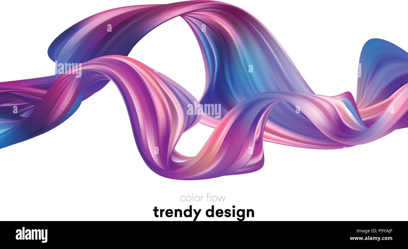Moderno e colorato poster di flusso. Onda forma liquida in bianco colore di sfondo. Art Design per il vostro progetto. Illustrazione Vettoriale Illustrazione Vettoriale