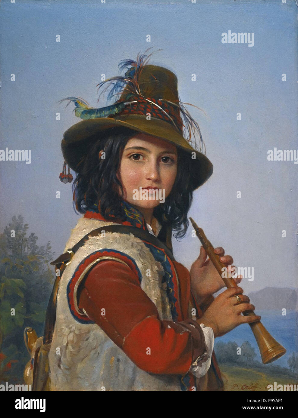 Orlov Pimen Nikitich - Ritratto di un Italiano Pastorello con un flauto Foto Stock