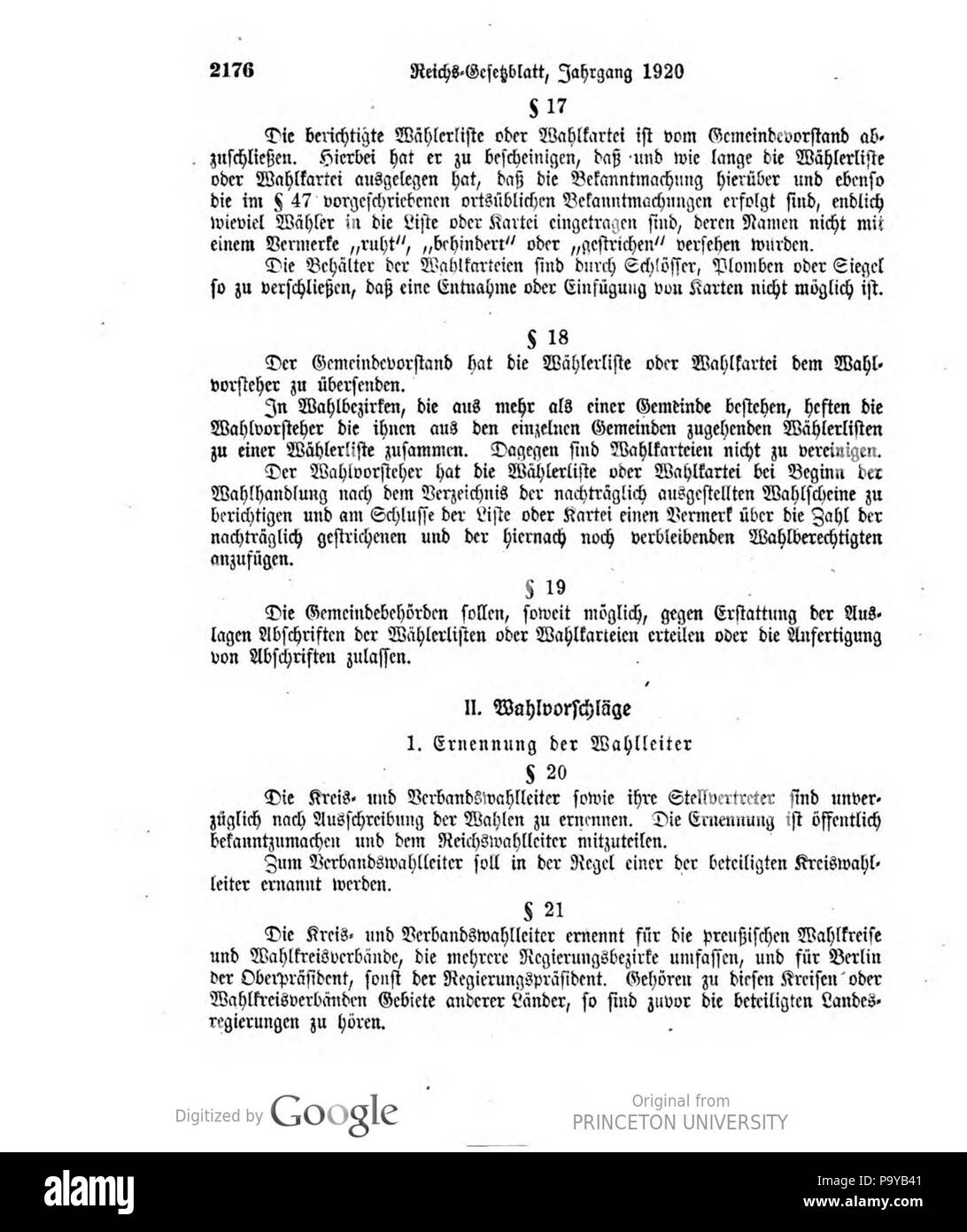 509 Deutsches Reichsgesetzblatt 1920 241 2176 Foto Stock