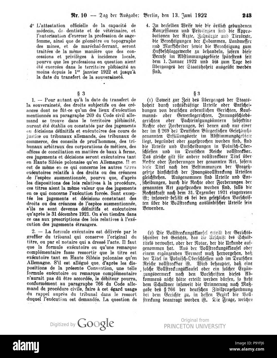 526 Deutsches Reichsgesetzblatt 22T2 010 0243 Foto Stock