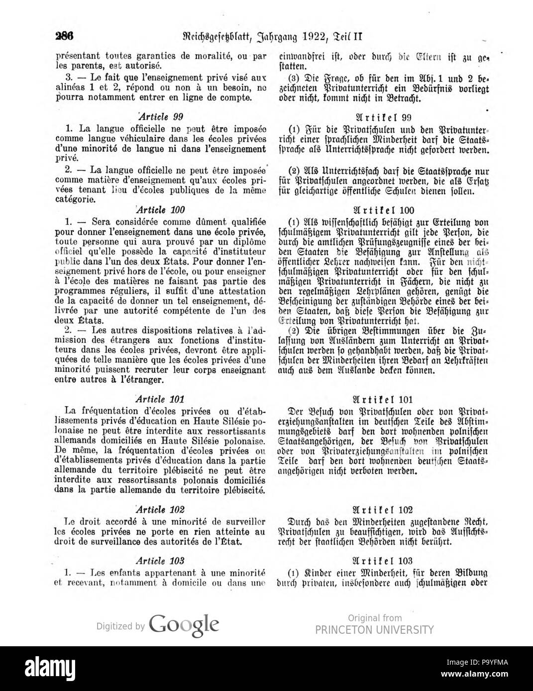 527 Deutsches Reichsgesetzblatt 22T2 010 0286 Foto Stock