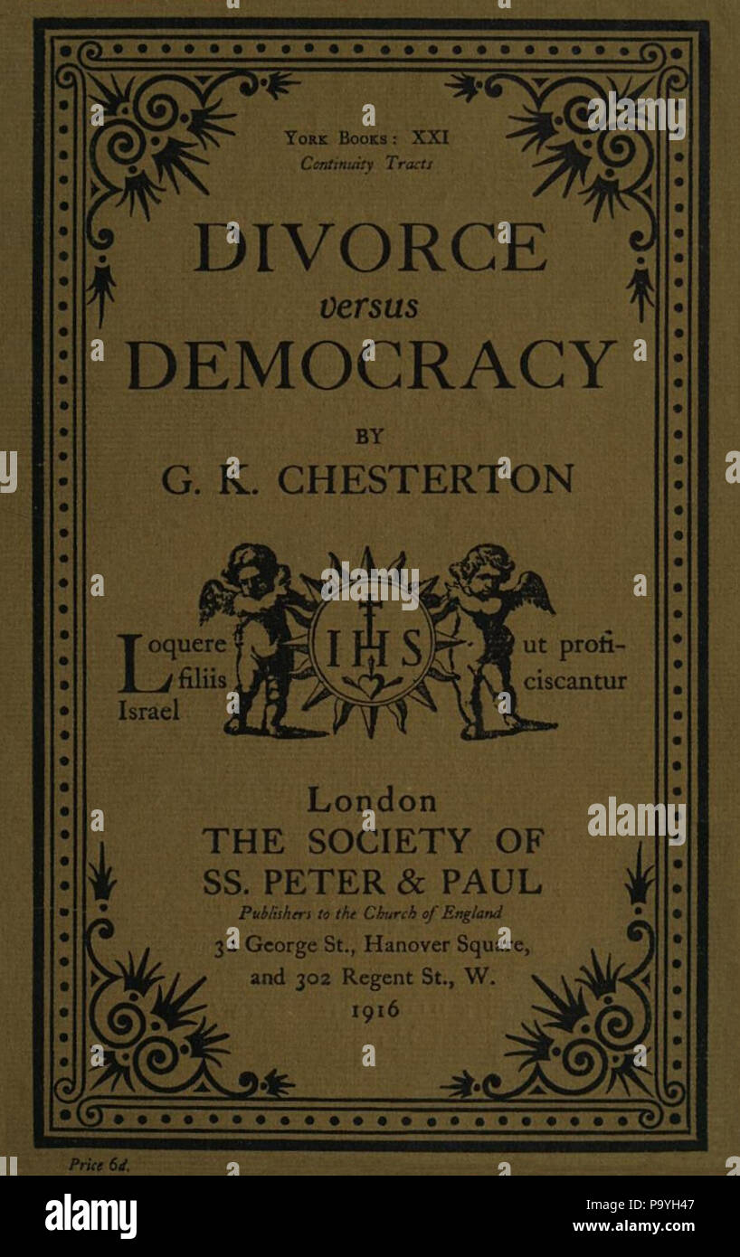 581 divorzio contro la democrazia - 1916 Foto Stock