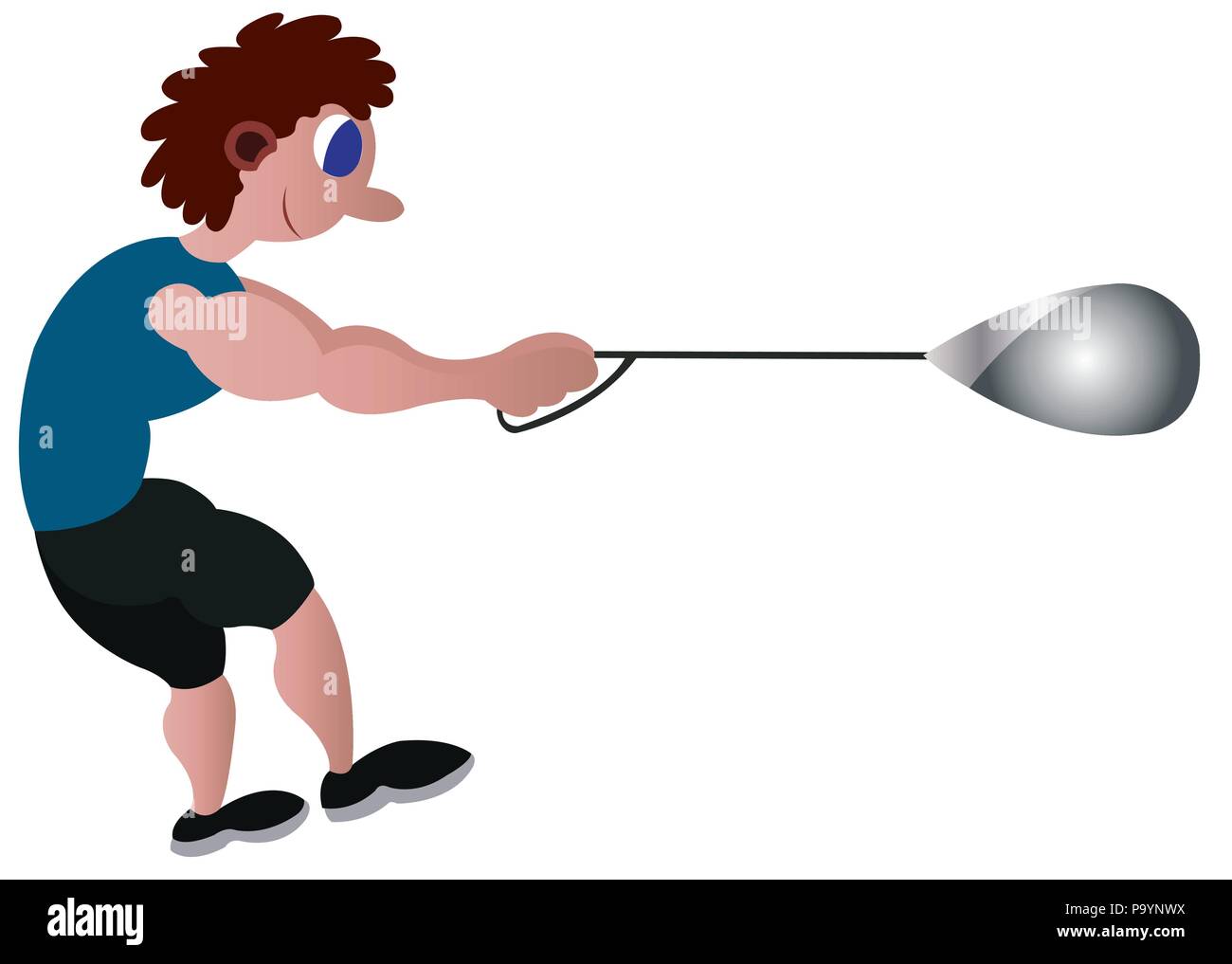 Un atleta pronto a lanciare un martello Illustrazione Vettoriale