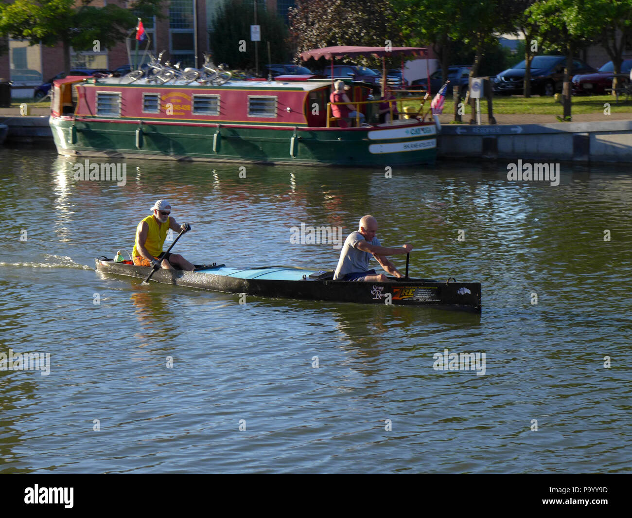 Canoa sul canale Erie. Foto Stock