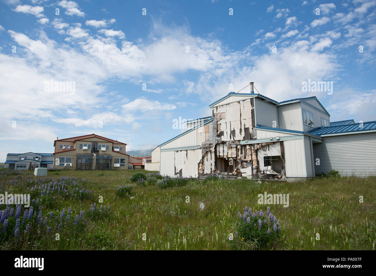 Case abbandonate, Adak, Alaska Foto Stock