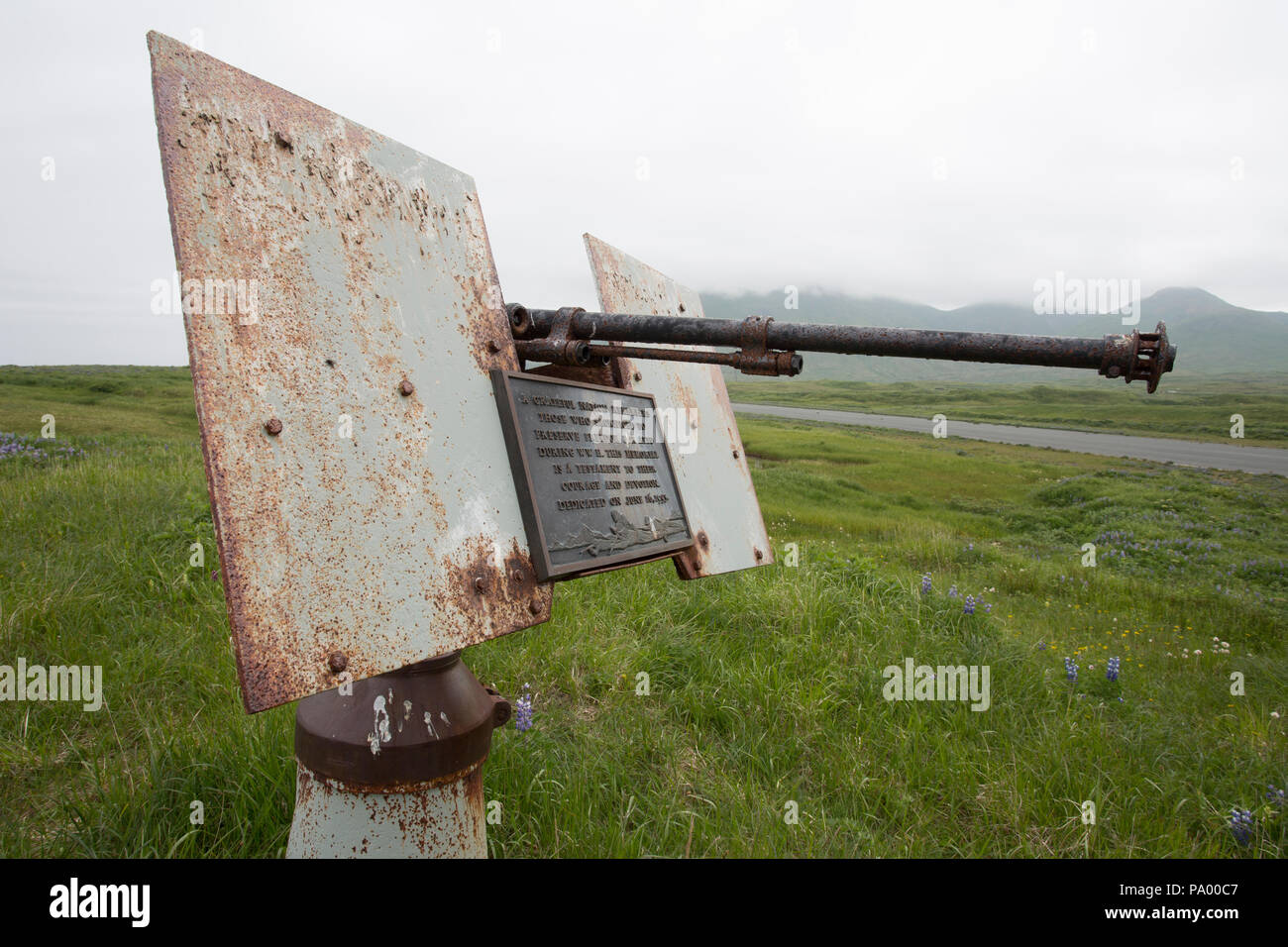 Monumento di guerra, Isola di attu, isole Aleutian, Alaska Foto Stock