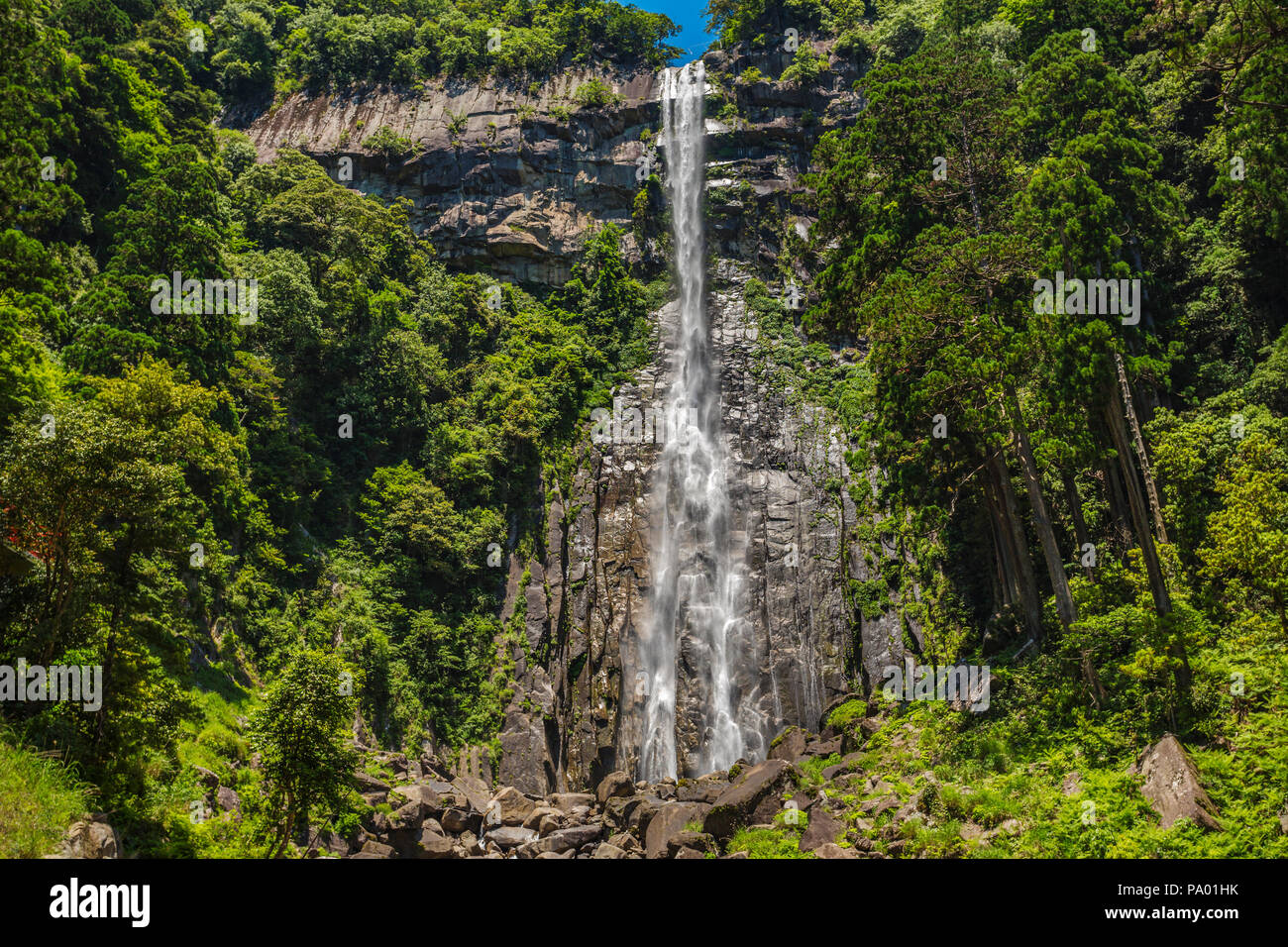 Kumano Kodo percorso del pellegrinaggio.Trekking la Nachi cascata. Nachisan. Percorso Nakahechi. Wakayama Prefettura. UNESCO. Giappone Foto Stock