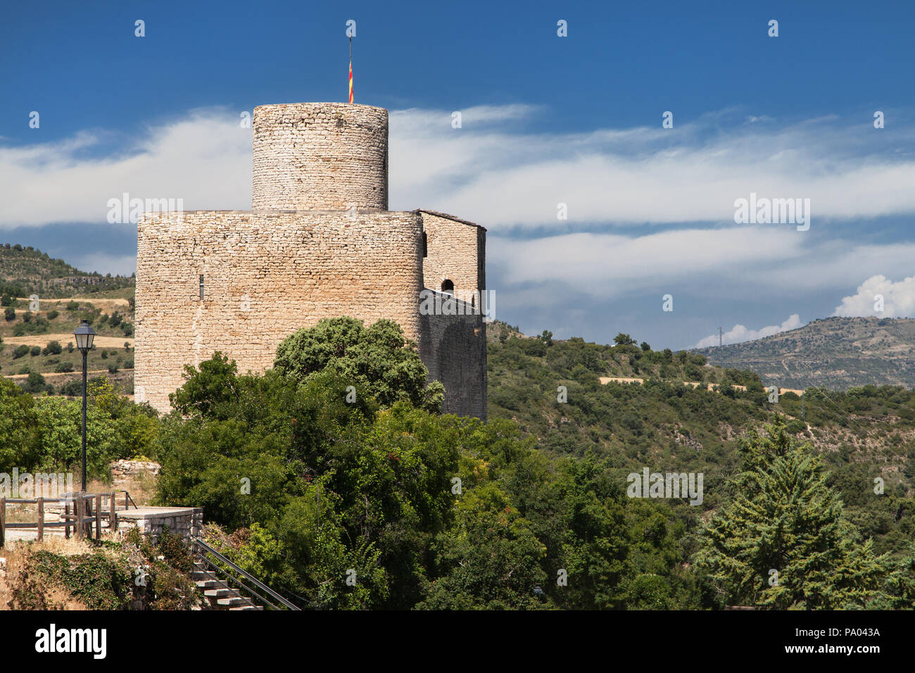 Il castello di Castell de Mur, Lleida, la Catalogna. Foto Stock