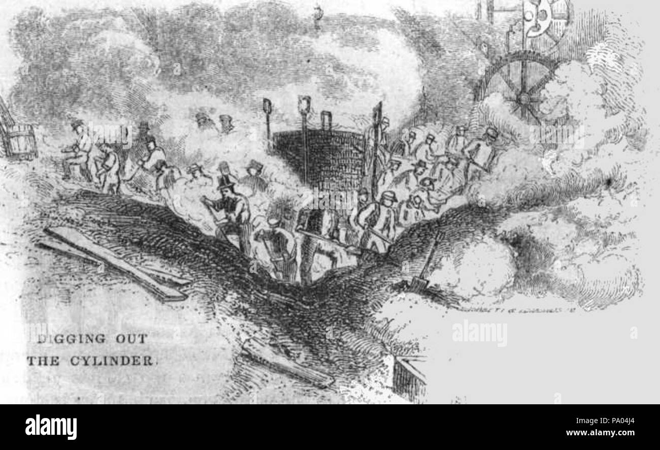 532 scavando fuori un motore marino cilindro alla novità Iron Works Foto Stock