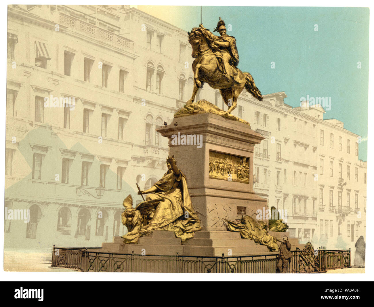 624 monumento equestre, Vittorio Emanuele II, Venezia, Italia-LCCN2001701075 Foto Stock