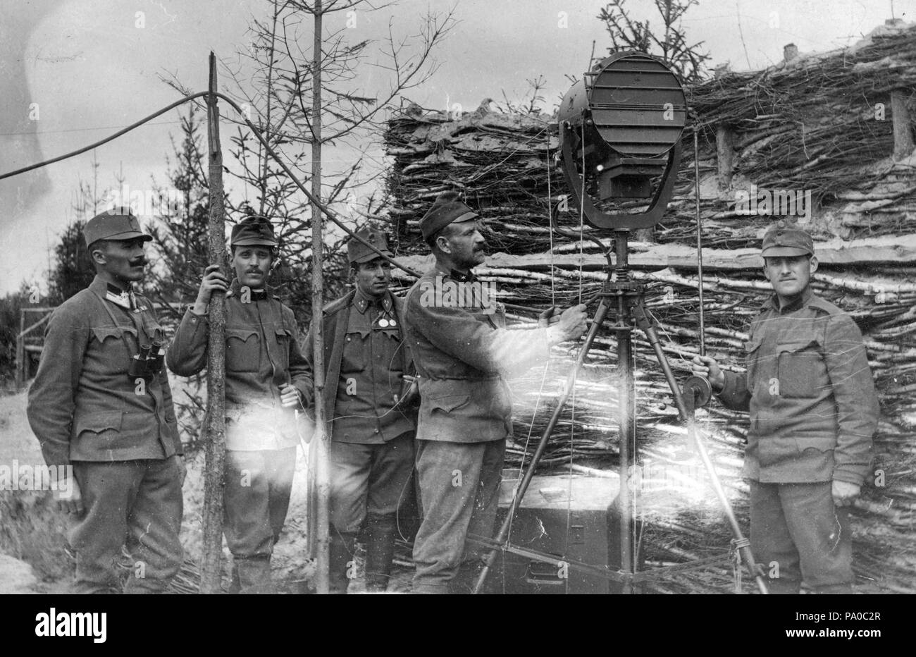 653 Prima Guerra Mondiale, tableau, uomini, uniforme, medaglia, dispositivo di segnalazione luminosa Fortepan 25061 Foto Stock