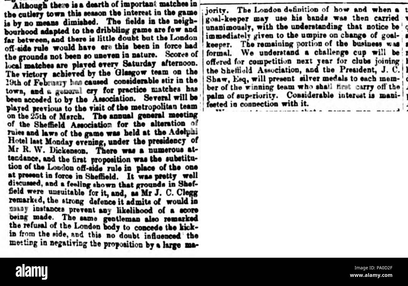 660 note di calcio (estratto) (campane vita a Londra) 1876-03-04 Foto Stock