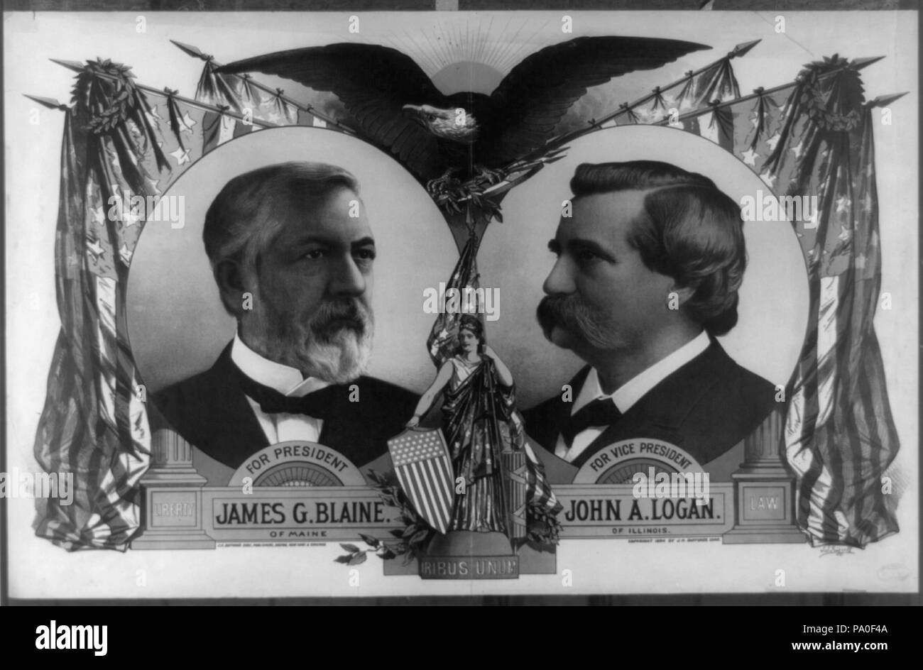 661 per la presidente, James G. Blaine del Maine. Per il vice presidente John A. Logan di Illinois LCCN2003653319 Foto Stock