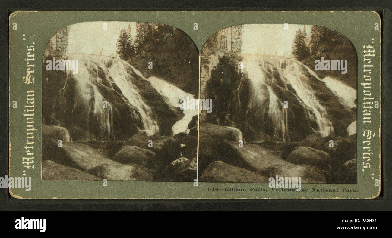 711 gibbone cade, il Parco Nazionale di Yellowstone, da Robert N. Dennis raccolta di vista stereoscopica Foto Stock