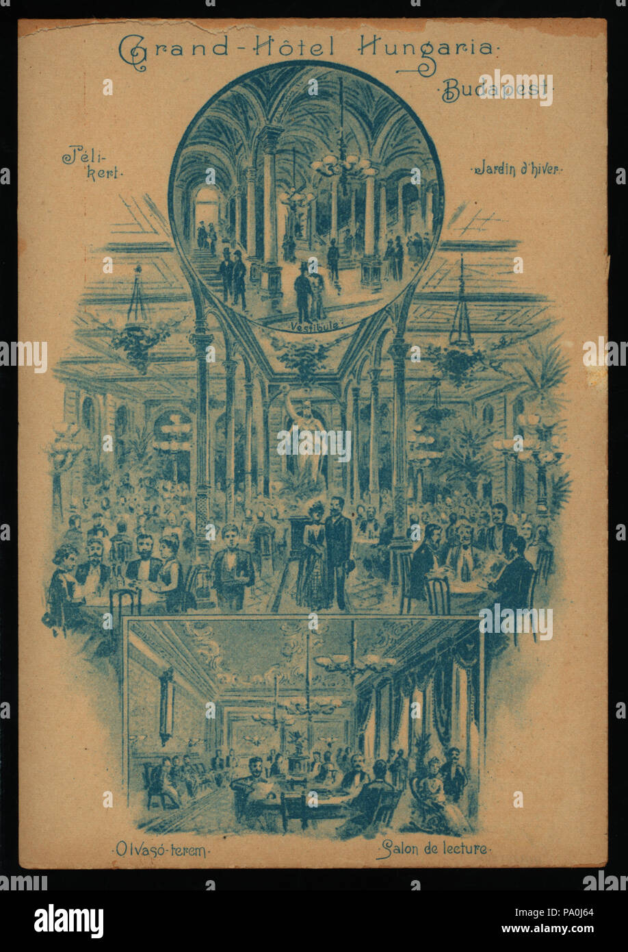 540 LA CENA (detenute da) GRAND HOTEL (a) "BUDAPEST, UNGHERIA" (HOTEL;) (NYPL ADE-274850-4000011200) Foto Stock