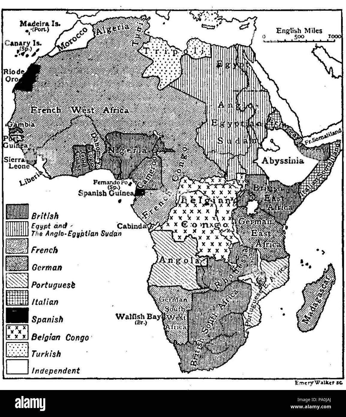 601 EB1911 politica in Africa Foto Stock
