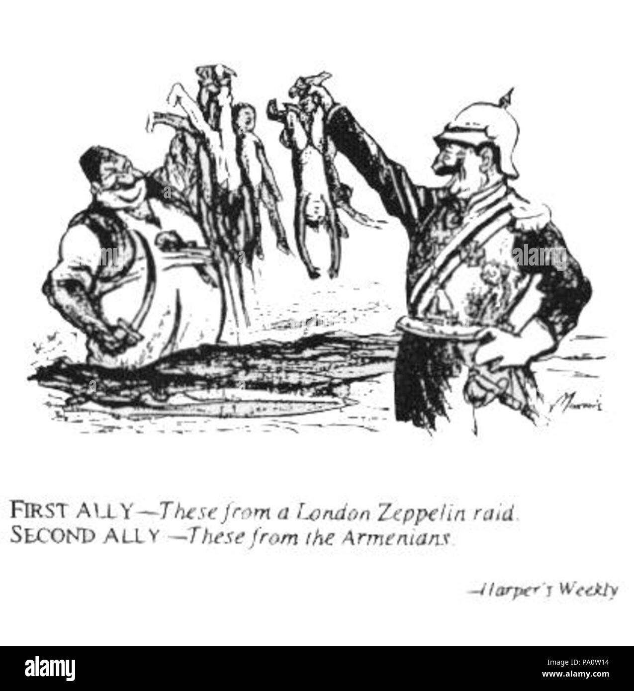 . Inglese: primo alleato - questi da un London Zeppelin raid. Secondo alleato - tali da armeni. prima del 1919 649 primo alleato secondo alleato genocidio armeno Foto Stock