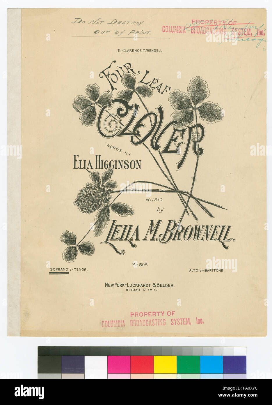 665 Quattro Leaf Clover (NYPL ADE-464459-1165514) Foto Stock