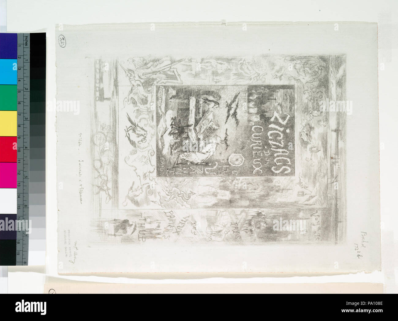 680 Frontispice pour les zig-zag d'onu curieux, d'Octave Uzanne (NYPL b12391416-498560) Foto Stock