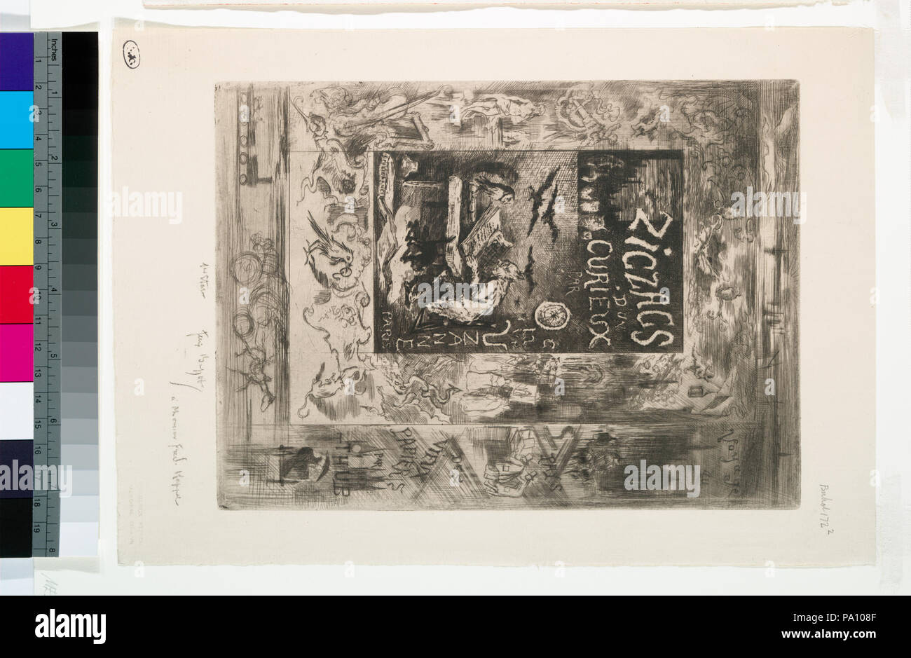 680 Frontispice pour les zig-zag d'onu curieux, d'Octave Uzanne (NYPL b12391416-498561) Foto Stock