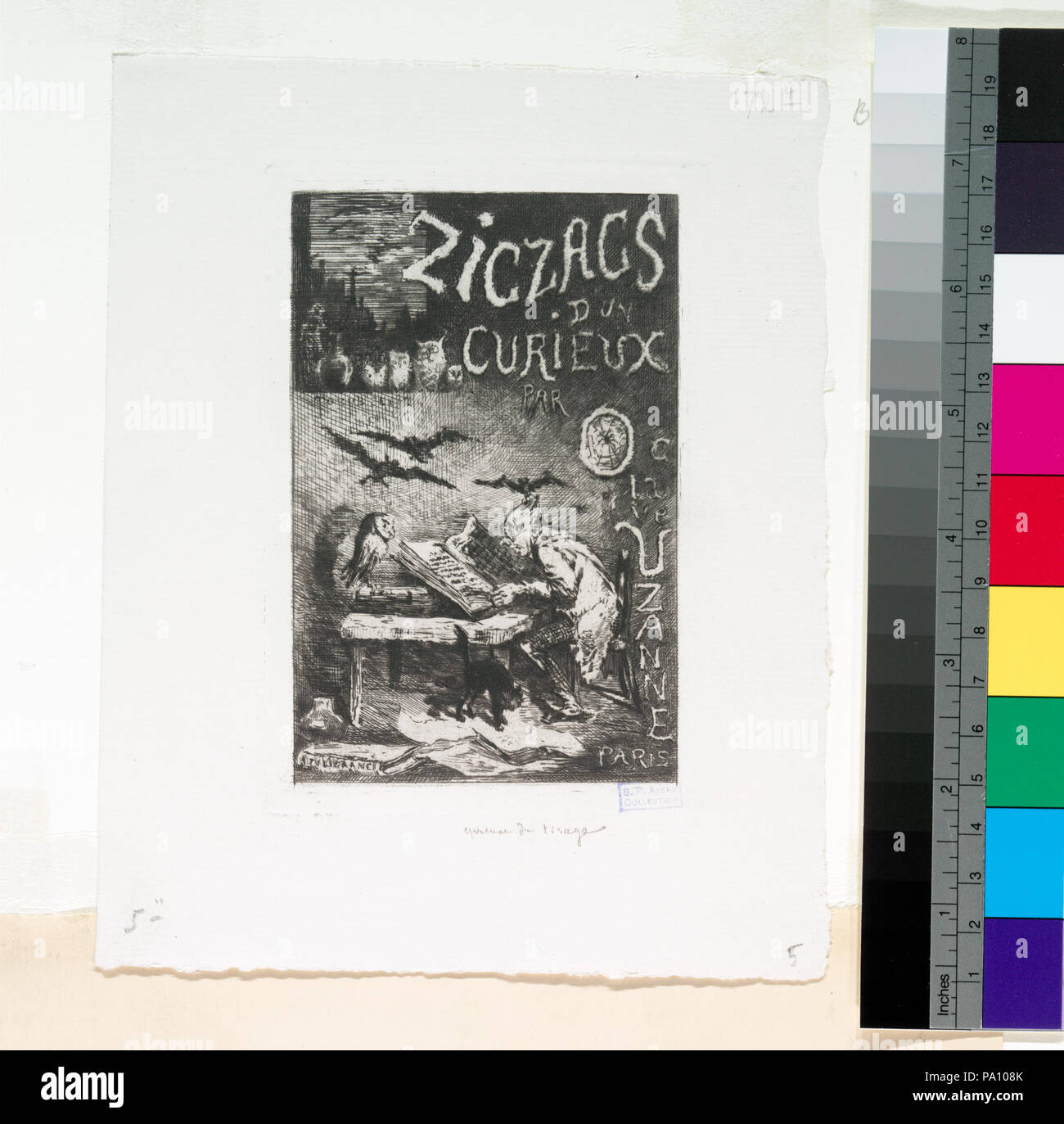 680 Frontispice pour les zig-zag d'onu curieux, d'Octave Uzanne (NYPL b12391416-498564) Foto Stock