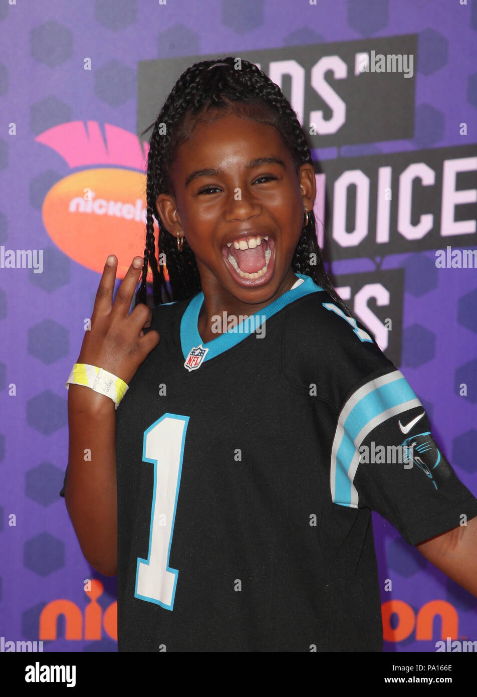 Santa Monica, Ca. 19 Luglio, 2018. Daria Johns, a Nickelodeon's 2018 Kids' scelta Sports Awards a Barker Hangar di Santa Monica, in California, il 19 luglio 2018. Credito: Faye Sadou/media/punzone Alamy Live News Foto Stock