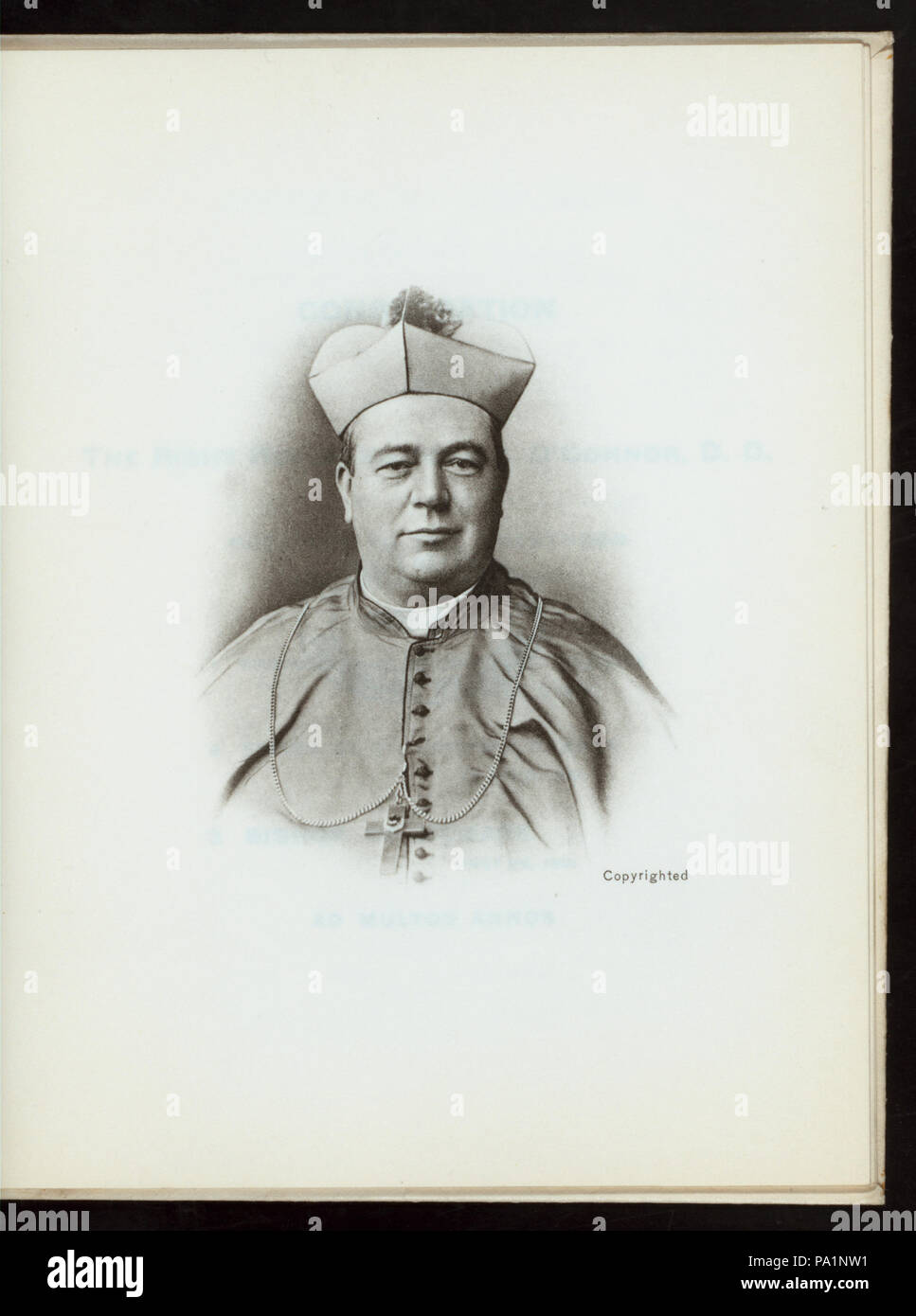 345 consacrazione del diritto REV. JOHN O'Connor, D.D. Vescovo di NEWARK NJ (detenute da) CHIESA CATTOLICA (a) "KRUGER AUDITORIUM, Newark, NJ" (CLUB PRIVATO;) (NYPL ADE-277126-4000014697) Foto Stock