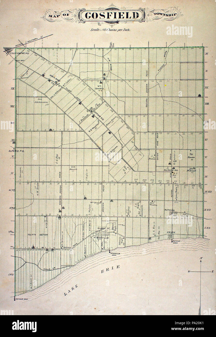 721 Gosfield township di 1881, Essex County, Ontario Foto Stock