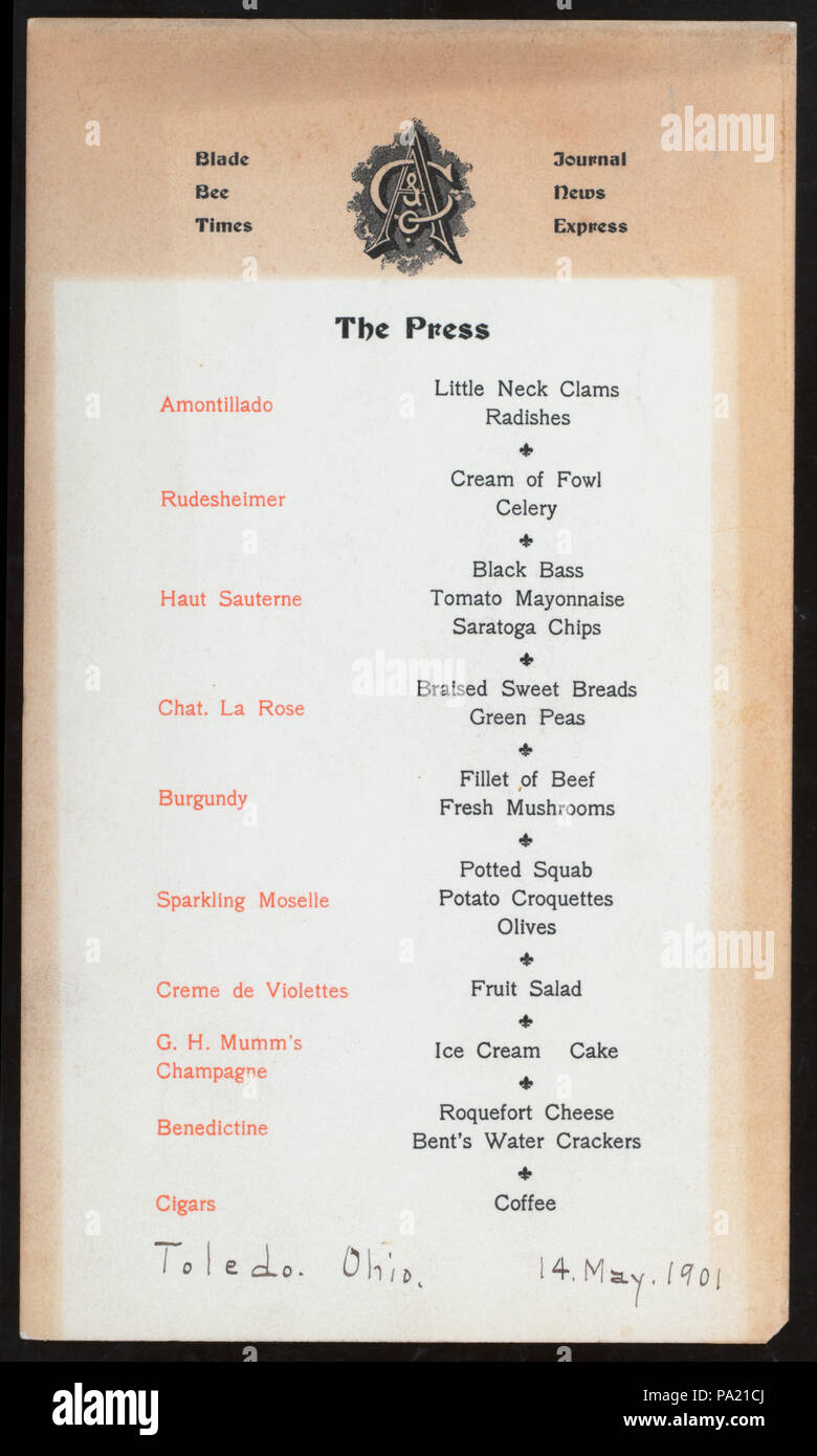 343 cena omaggio alla stampa di Toledo (detenute da) ARMSTRONG E CO. (A) "Toledo, OH" (NYPL ADE-276358-471422) Foto Stock