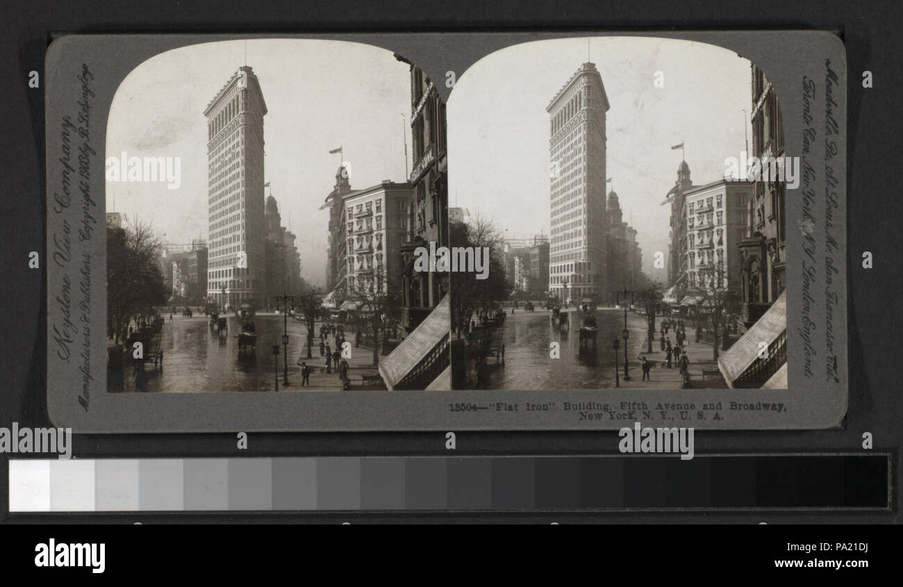 655 Flat Iron Building", Fifth Avenue e Broadway, New York, N.Y., U.S.A. (NYPL B11708059-G91F204 022F) Foto Stock