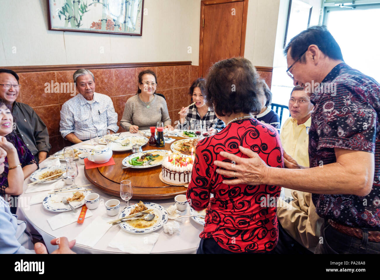 Orlando Florida,Chinatown,Lam's Garden Chinese,ristorante ristoranti ristorazione caffè cafè bistrot,dim sum,etnico,ristorante,grande famiglia,pigro Foto Stock