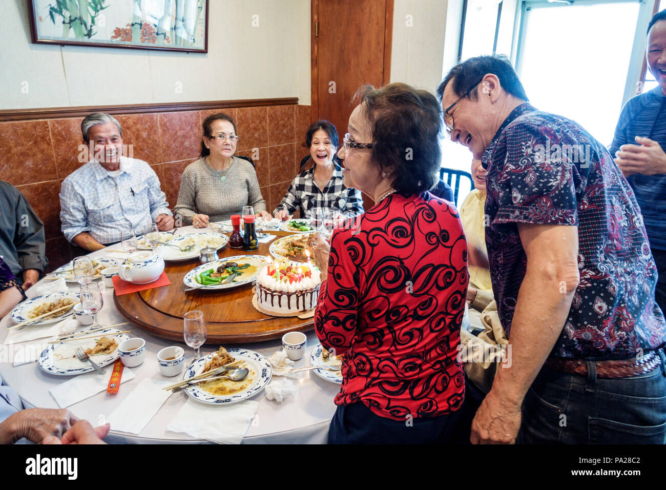 Orlando Florida,Chinatown,Lam's Garden Chinese,ristorante ristoranti ristorazione caffè cafè bistrot,dim sum,etnico,ristorante,grande famiglia,pigro Foto Stock