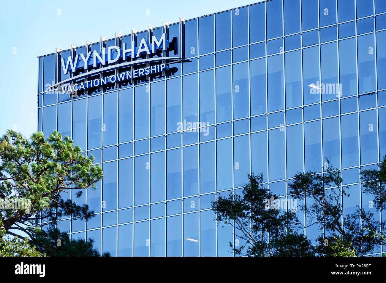Orlando Florida,Wyndham Vacation Ownership,sede centrale,agenzia di timeshare,edificio,esterno,cartello,FL171029125 Foto Stock