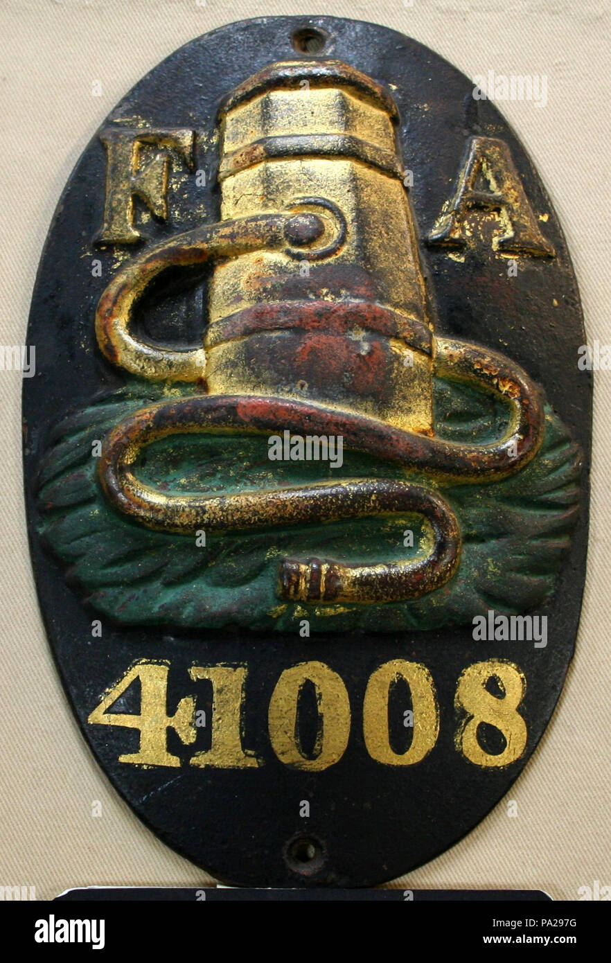 648 Fire mark per incendio Association of Philadelphia a Philadelphia, Pennsylvania Foto Stock