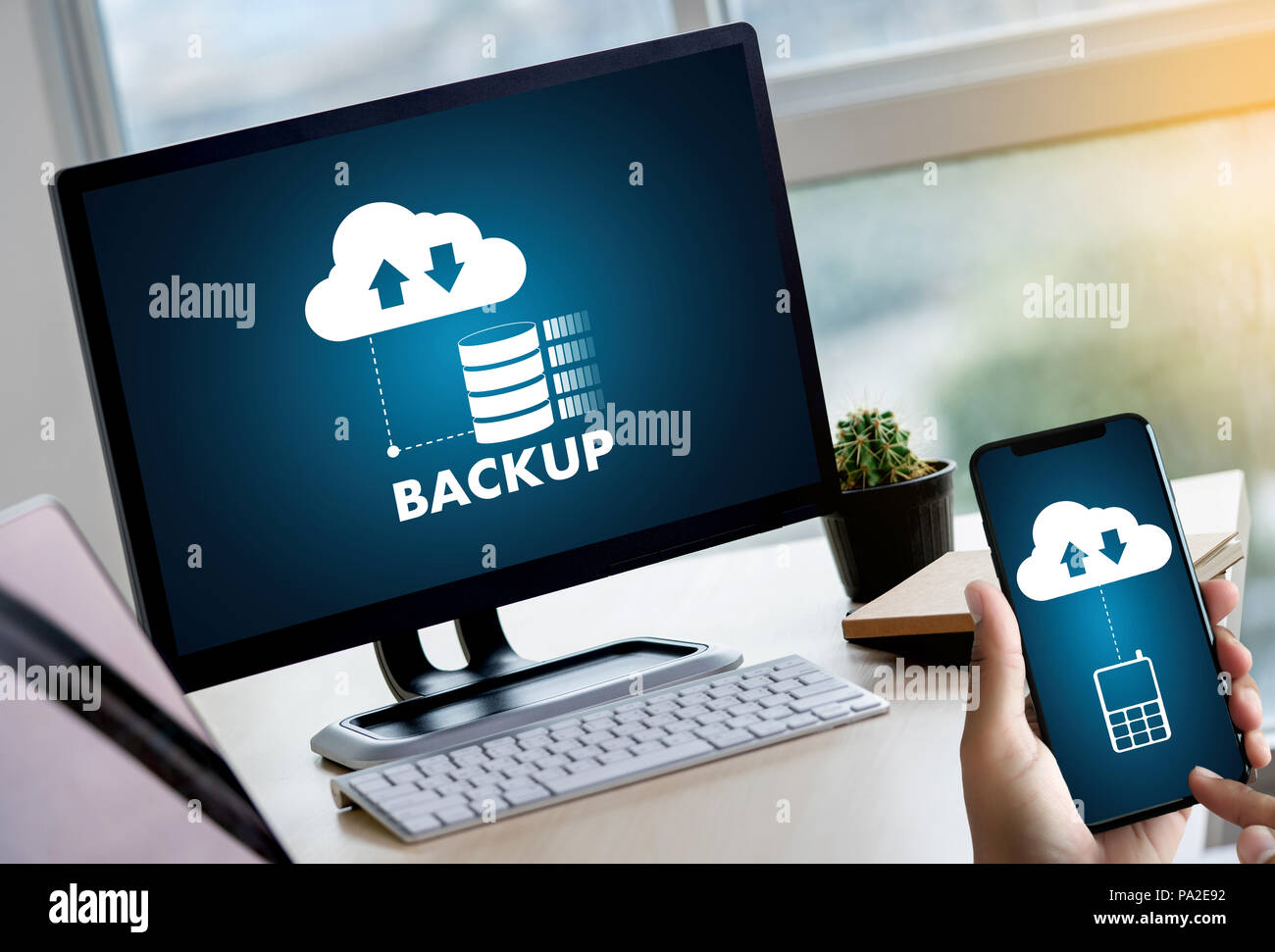 LIVE STREAMING Backup Download digitale di elaborazione un trasferimento dei dati , il download di streaming Foto Stock