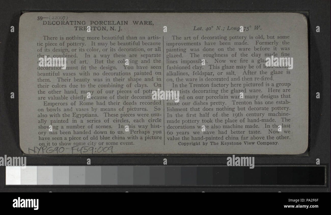 159 artisti decoratori di stoviglie di porcellana, Trenton, N.J (NYPL B11707653-G90F459 009 B) Foto Stock