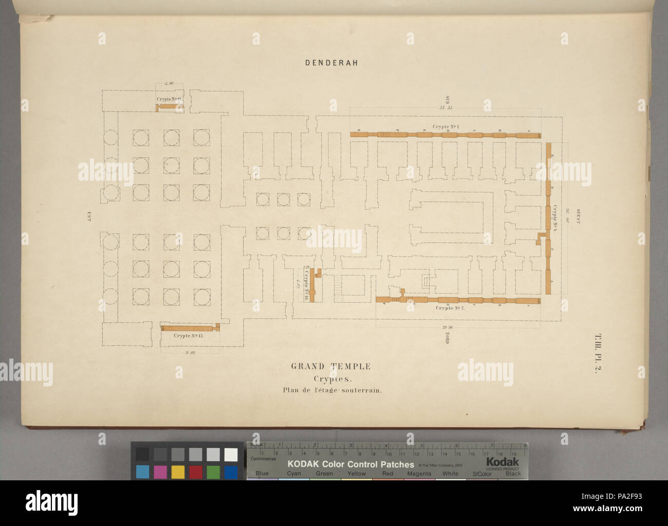 Stile: '1020585' 383 Denderah. Grande tempio. Cryptes. Plan de l'étage nel sotterraneo (NYPL b16461786-1548019) Foto Stock