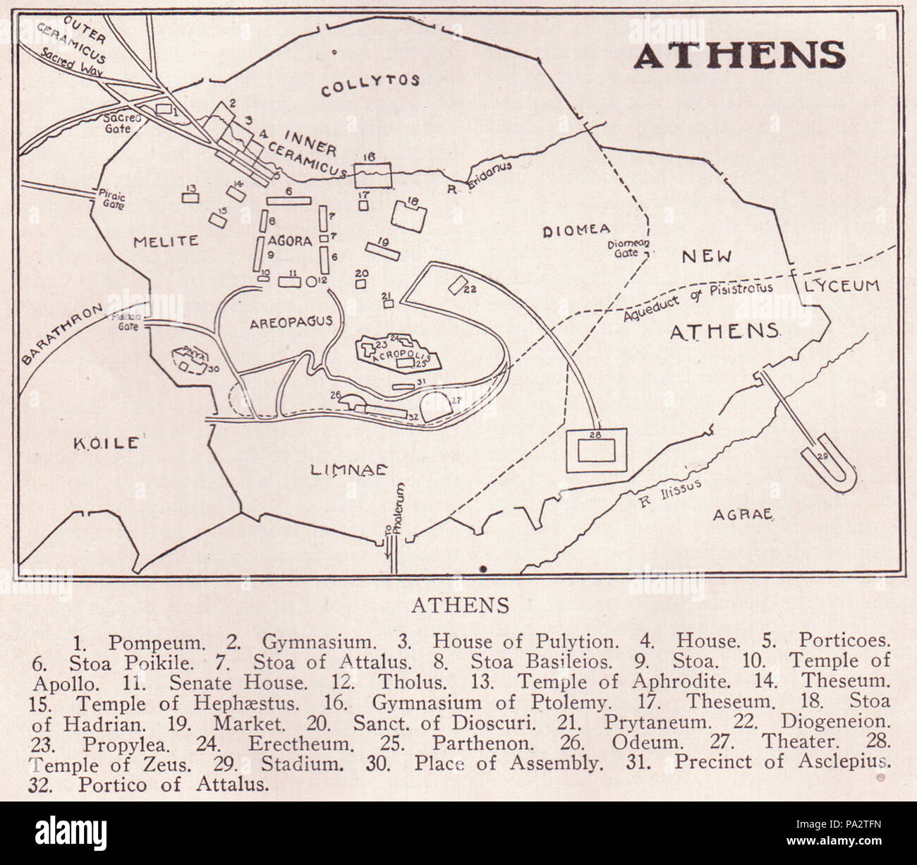 163 Atene pagina mappa 182 Foto Stock