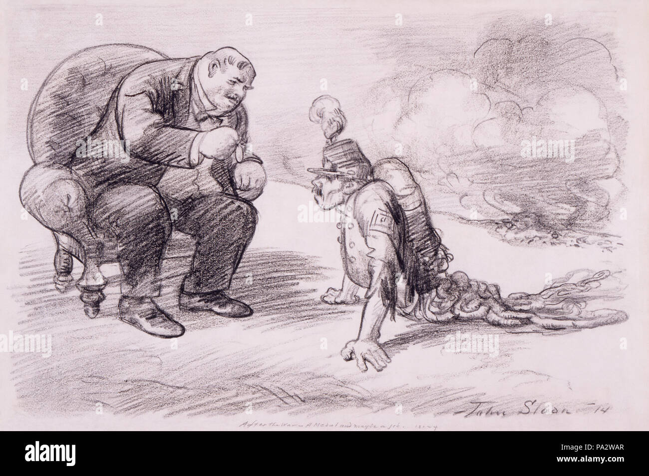 106 Dopo la guerra una medaglia e forse un job1 Foto Stock