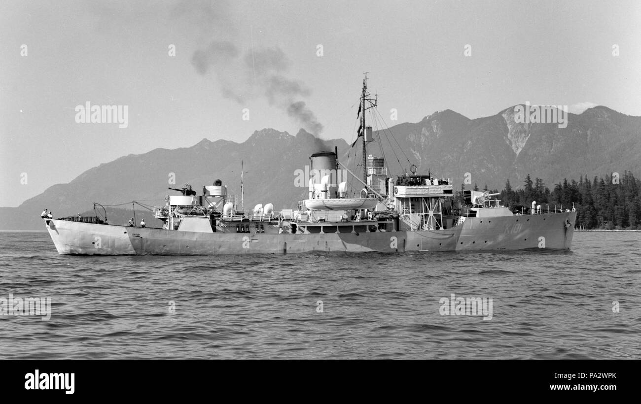 113 HMCS Nanaimo Vancouver Harbor ritagliato Foto Stock