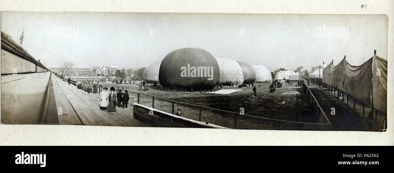 175 palloncini gonfiare a Gordon Bennett gara a palloncino, 21 Ottobre 1907 Foto Stock
