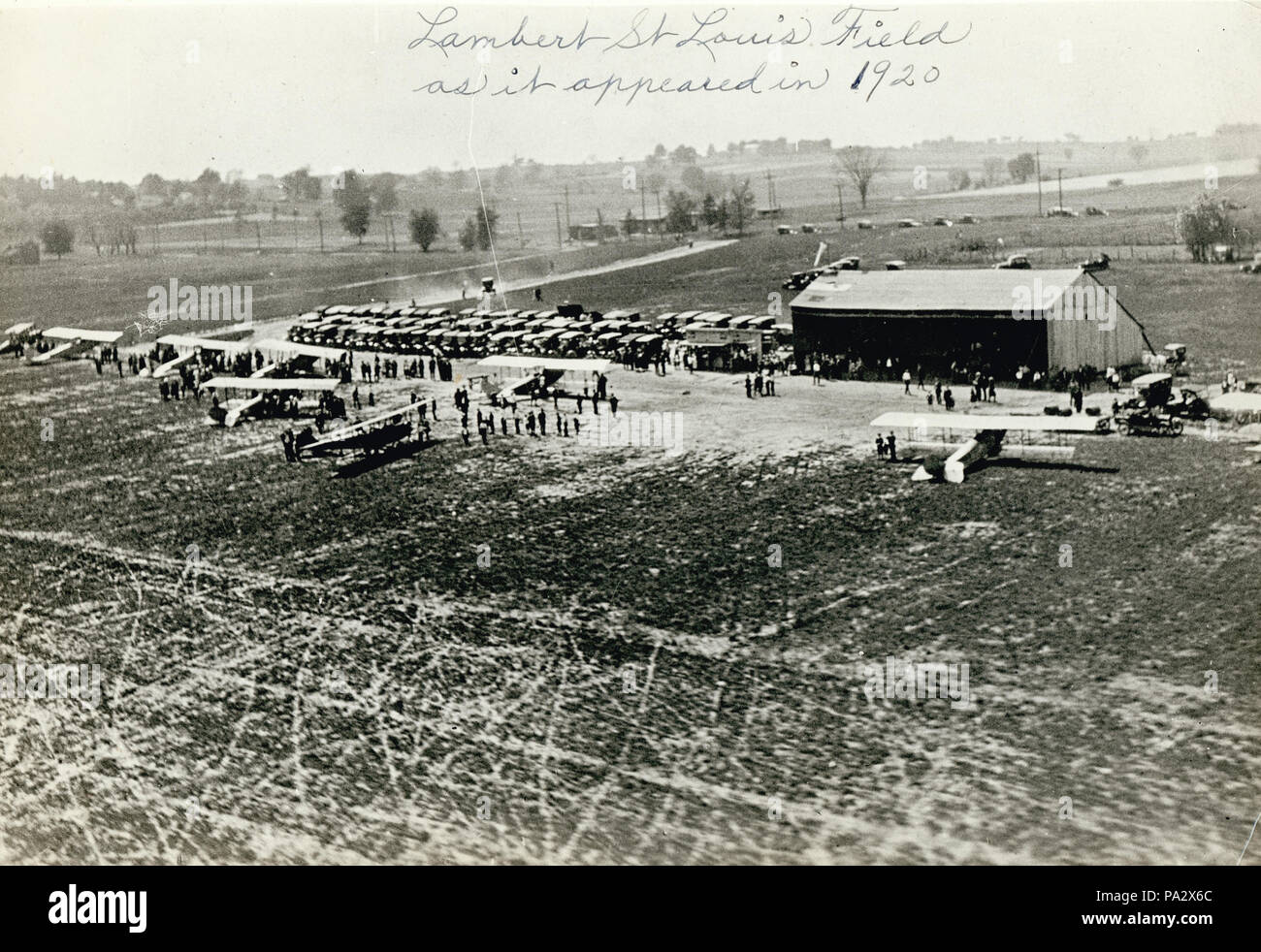 4 "Lambert San Luigi campo come è apparso nel 1920." (S. Louis Campo di Volo (re-denominato campo Lambert nel 1923) durante il campo del primo incontro di aria del 25 novembre 1920) Foto Stock
