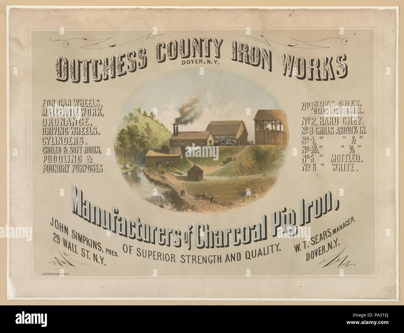 595 Dutchess County Iron Works, Dover, N.Y. - Produttori di carbone ghisa di superiore resistenza e qualità LCCN2003653309 Foto Stock