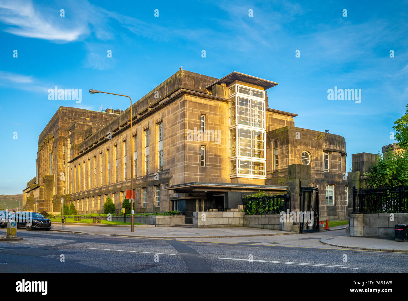 Costruzione della nuova sede del Parlamento di Edimburgo, Regno Unito Foto Stock