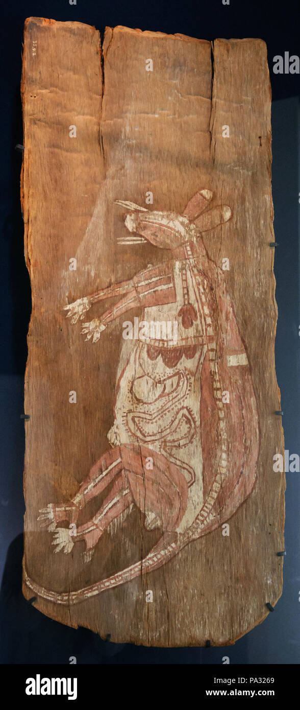 168 Australie Aborigene ancetre totemique kangourou Foto Stock