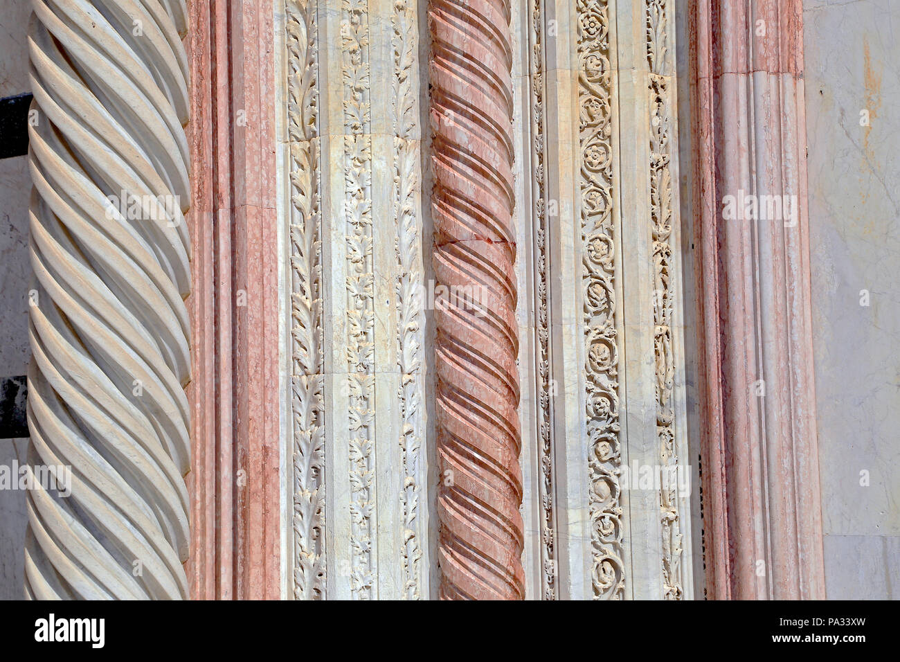 Cattedrale di Siena (Dettagli) è un borgo medievale Foto Stock